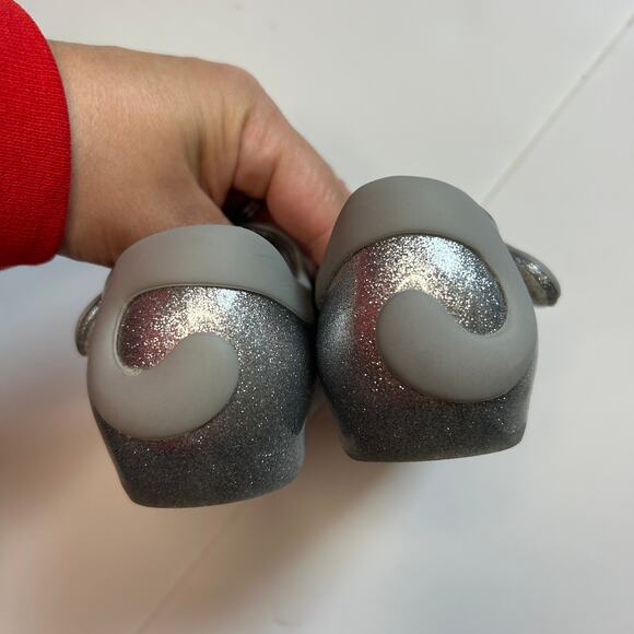 Mini Melissa Kitty Cat Silver Shoes - Size 6 - Picture 4 of 5